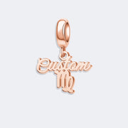 Custom Zodiac Sign Name Charm Pendant for Bracelets