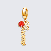 Custom Rose Gold Name & Birthstone Charm for Bracelet