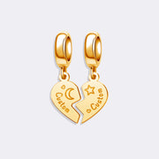 Custom Moon & Star Heart 2pc Pendant Charm for Bracelets