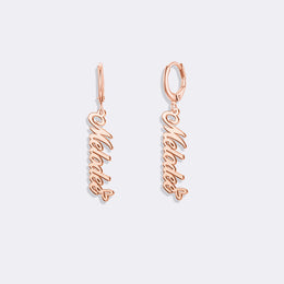 Custom Name with Heart Earrings, Personalized Hoop Dangle Jewelry Earrings Gift