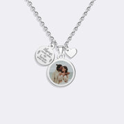 Custom Heart & Quote Photo Pendant Necklace, Personalized Gift
