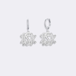 Custom Fancy Script Letter Initial Name Letter Earrings, Custom Jewelry Alphabet Earrings