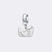 Custom Double Heart Charm – Forever & Always Pendant for Bracelet